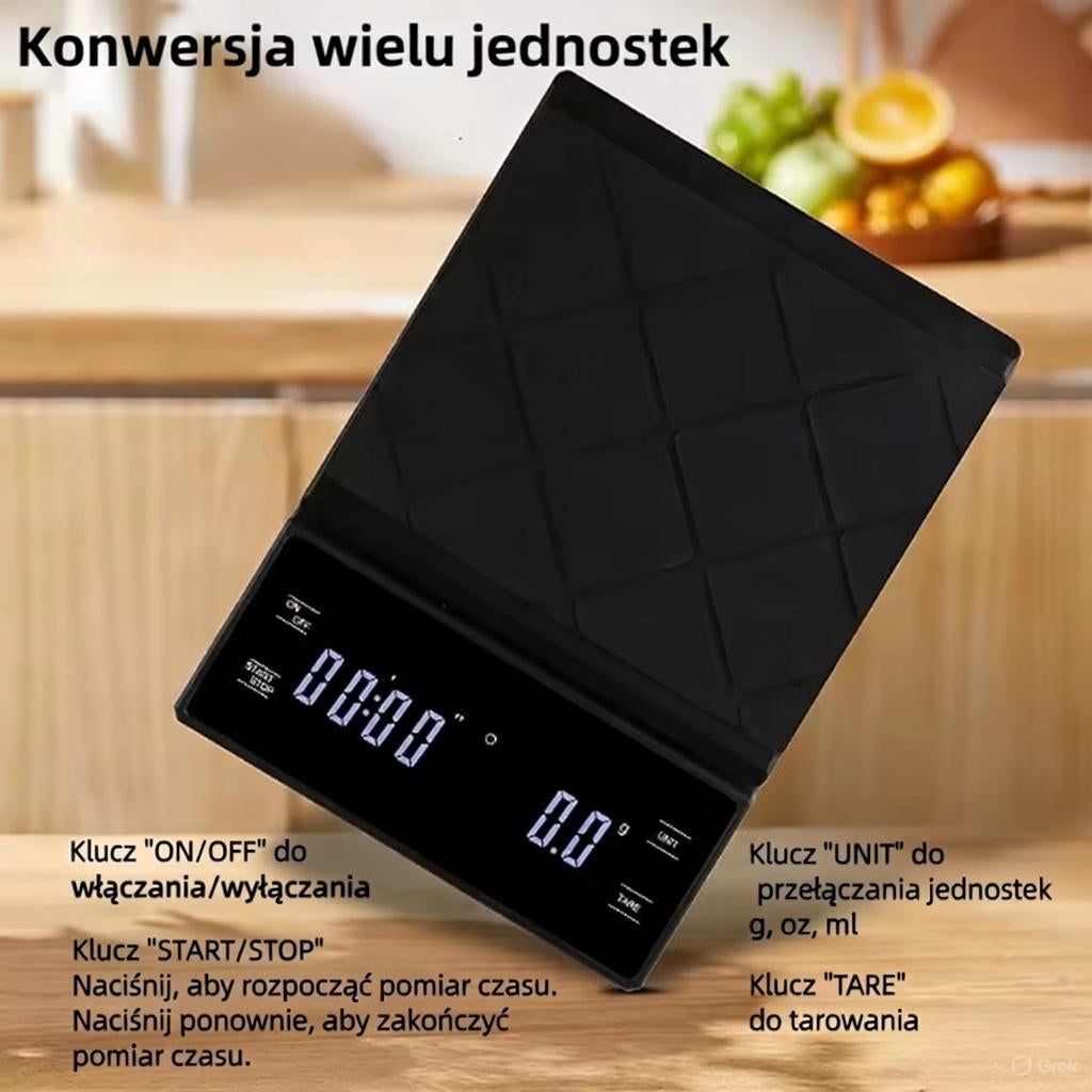 BaristaSense – Waga do Kawy z Timerem i Matą Ochronną