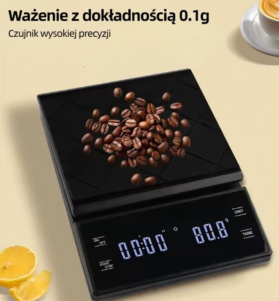 BaristaSense – Waga do Kawy z Timerem i Matą Ochronną