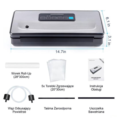 Zgrzewarka próżniowa INKBIRD. Pakowarka do żywności z trybami: suchy, wilgotny, pulsacyjny.