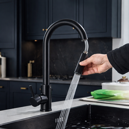 Bateria Kuchenna Stalowa Quyanre – Wyciągana Wylewka, Szczotkowana