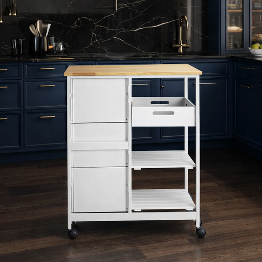 Wózek Serwisowy z Wyjmowaną Tacą – Mobilna Szafka Kuchenna z Szufladami