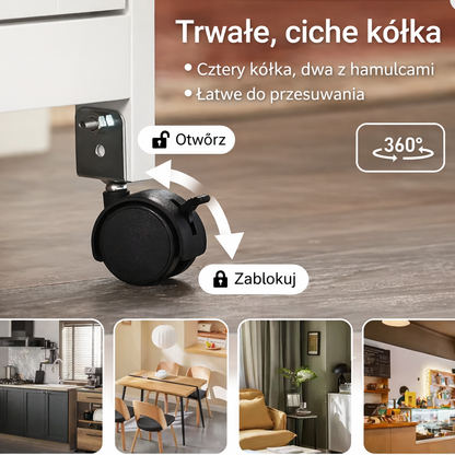 Wózek Serwisowy z Wyjmowaną Tacą – Mobilna Szafka Kuchenna z Szufladami