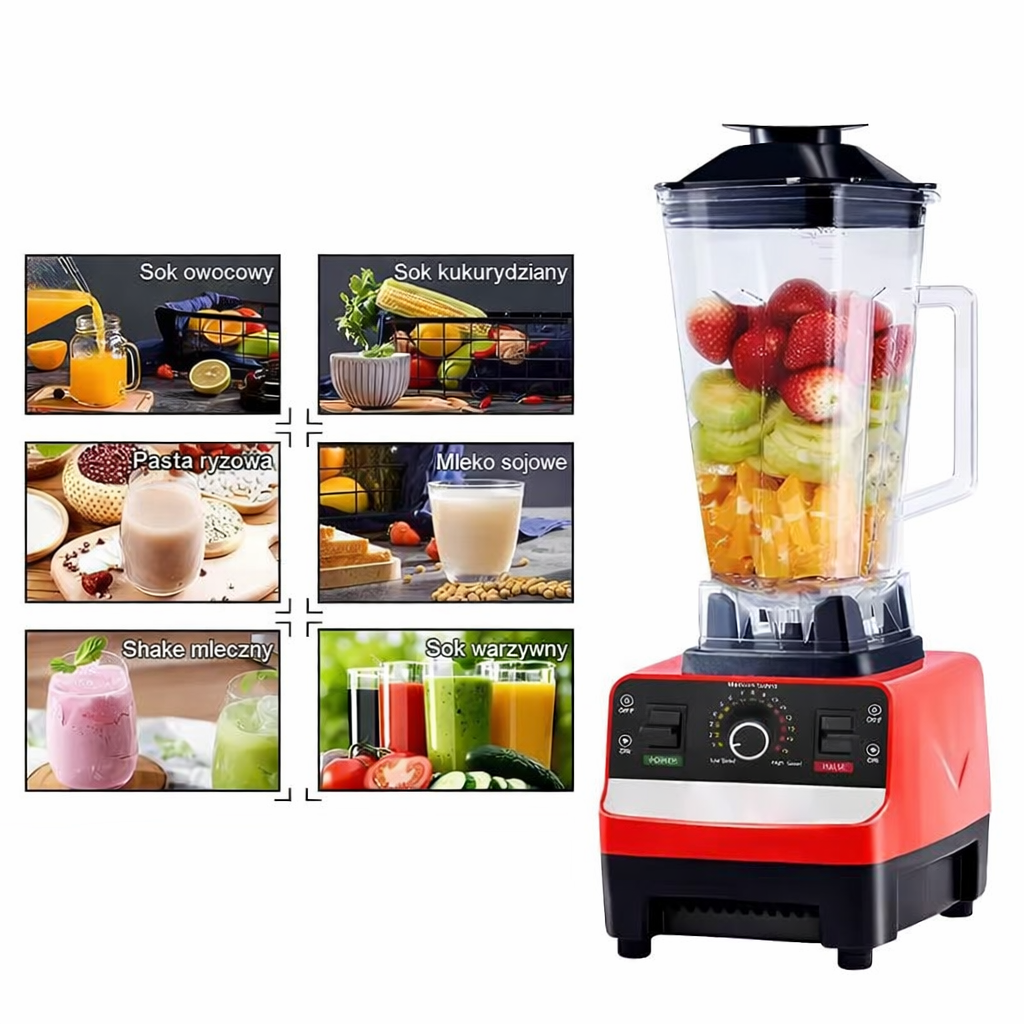 Blender kielichowy 2w1 o mocy 2000W. Profesjonalny robot kuchenny do smoothie i kruszenia lodu