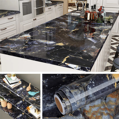 Samoprzylepna folia marmurowa 60cm. Olejoodporna tapeta do kuchni, na blat i szafki.