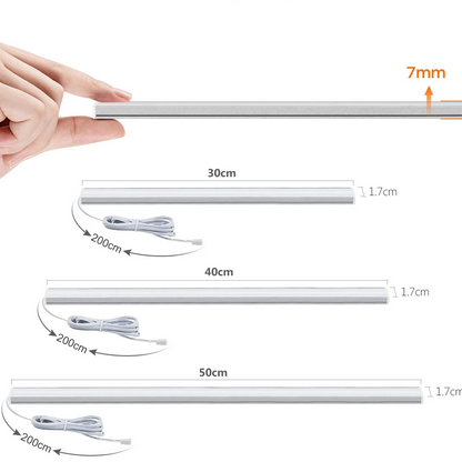 Dotykowa Lampa LED Pod Szafki z Regulacją Jasności. Oprawa Meblowa Aluminium 12V