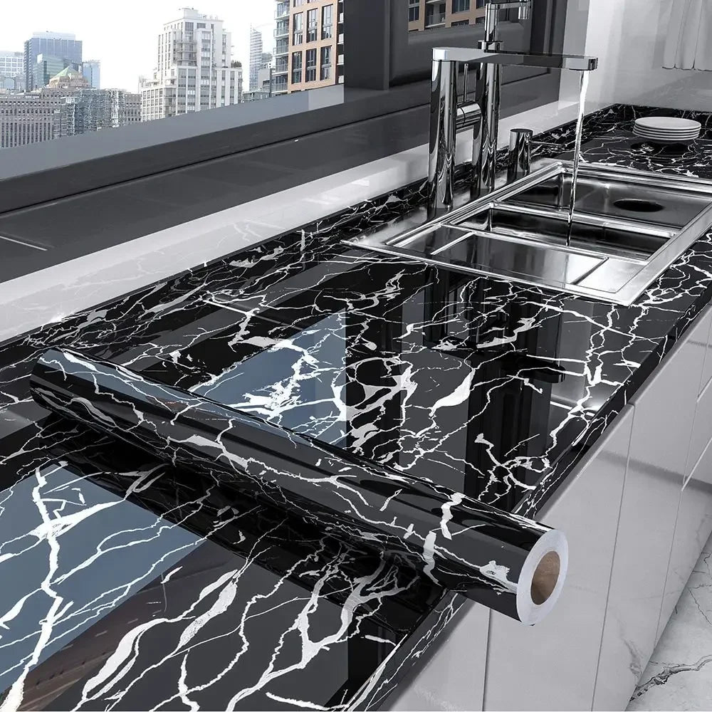 Samoprzylepna tapeta marmurowa 60/80cm. Wodoodporna okleina do kuchni i łazienki