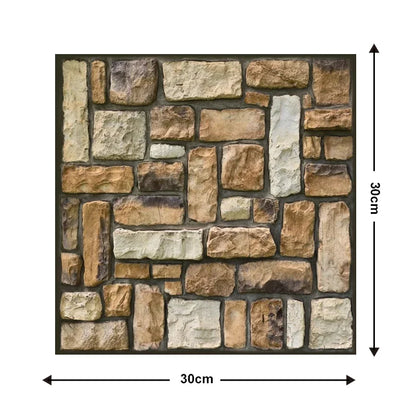 10 szt. samoprzylepnych paneli ściennych 3D PVC imitujących płytki. Wodoodporna okleina do kuchni, łazienki i na szafki.