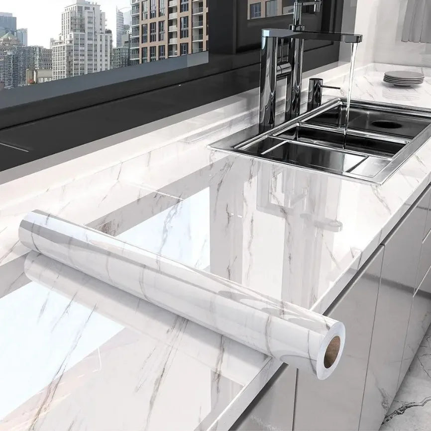 Samoprzylepna tapeta marmurowa 60/80cm. Wodoodporna okleina do kuchni i łazienki