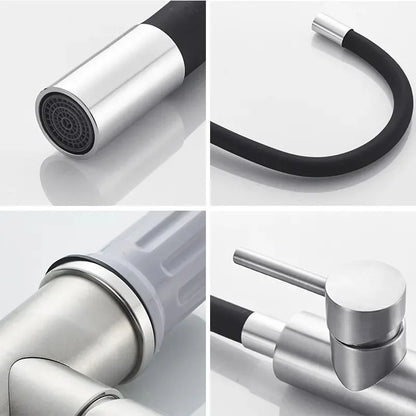 Nowoczesna Bateria Zlewozmywakowa Polerowana. Elastyczny Kran do Kuchni