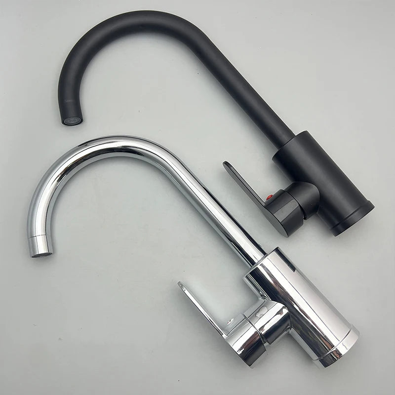 Bateria Kuchenna Czarna Stal Nierdzewna 304. Kran Zlewozmywakowy Obrotowy