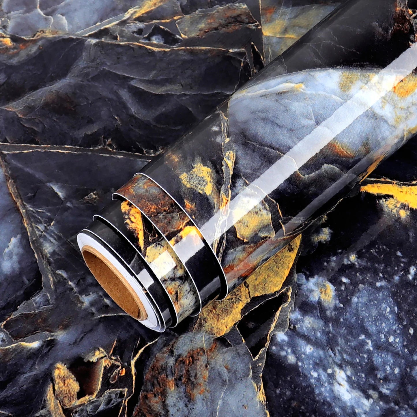 Samoprzylepna folia marmurowa 60cm. Olejoodporna tapeta do kuchni, na blat i szafki.