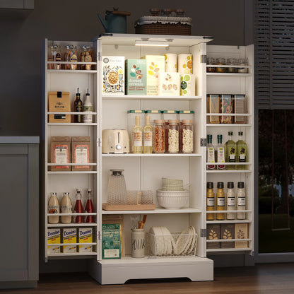 Szafka Kuchenna Stojąca 128cm Spiżarka Vintage Metalowe Akcenty