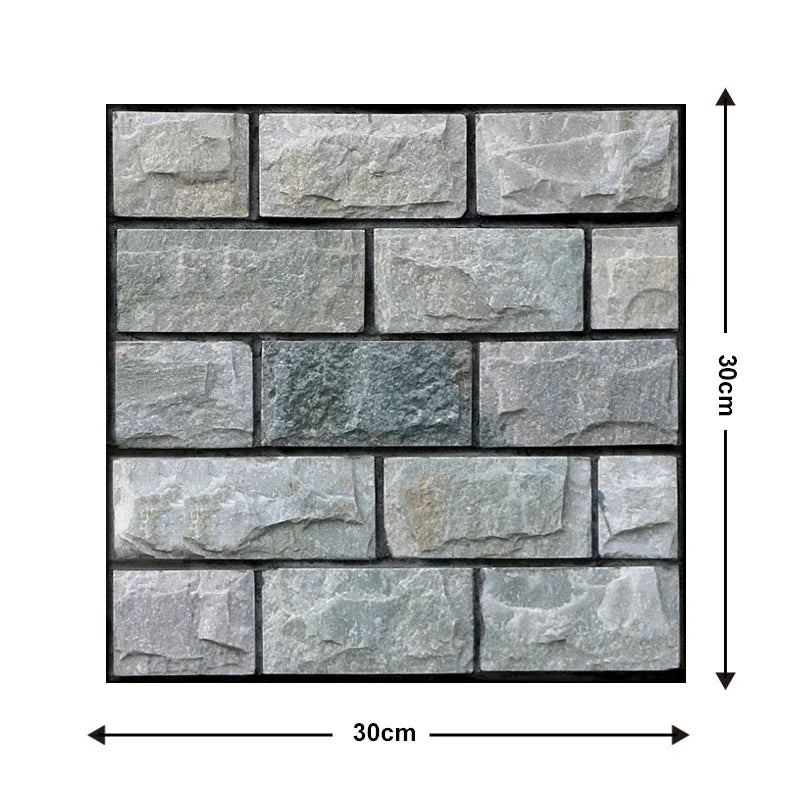 10 szt. samoprzylepnych paneli ściennych 3D PVC imitujących płytki. Wodoodporna okleina do kuchni, łazienki i na szafki.