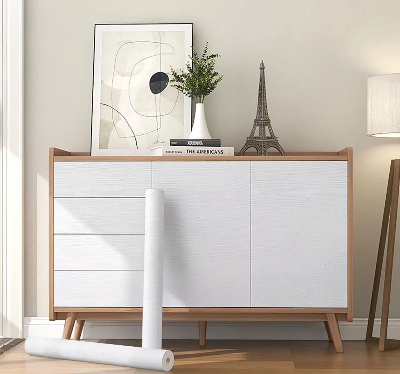 Okleina meblowa drewnopodobna 5m. Wodoodporna tapeta samoprzylepna do renowacji szaf i drzwi.